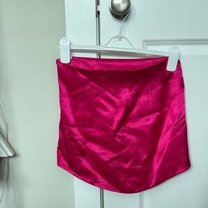Zara Hot Pink Satin Mini Skirt